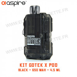 Kit Gotek X Pod - 650 mAh - 4.5ml - ASPIRE - Translucent Black