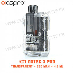 Kit Gotek X Pod - 650 mAh - 4.5ml - ASPIRE - Transparent