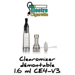 Clearomiseur CE4-V3 1.6 ml dÃ©montable pour cigarette electronique eGo-T